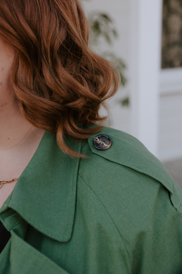 Summer Linen Trench - Olive