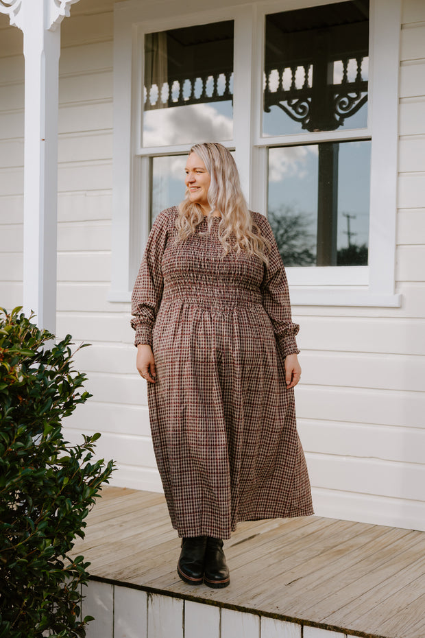Logie Dress - Brown Check