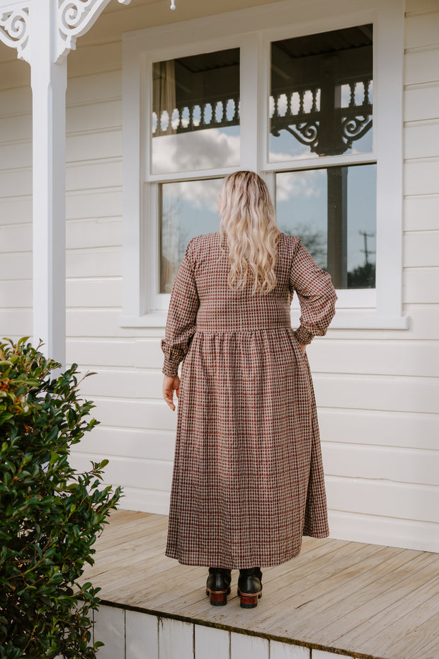 Logie Dress - Brown Check