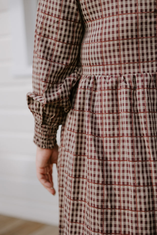 Logie Dress - Brown Check