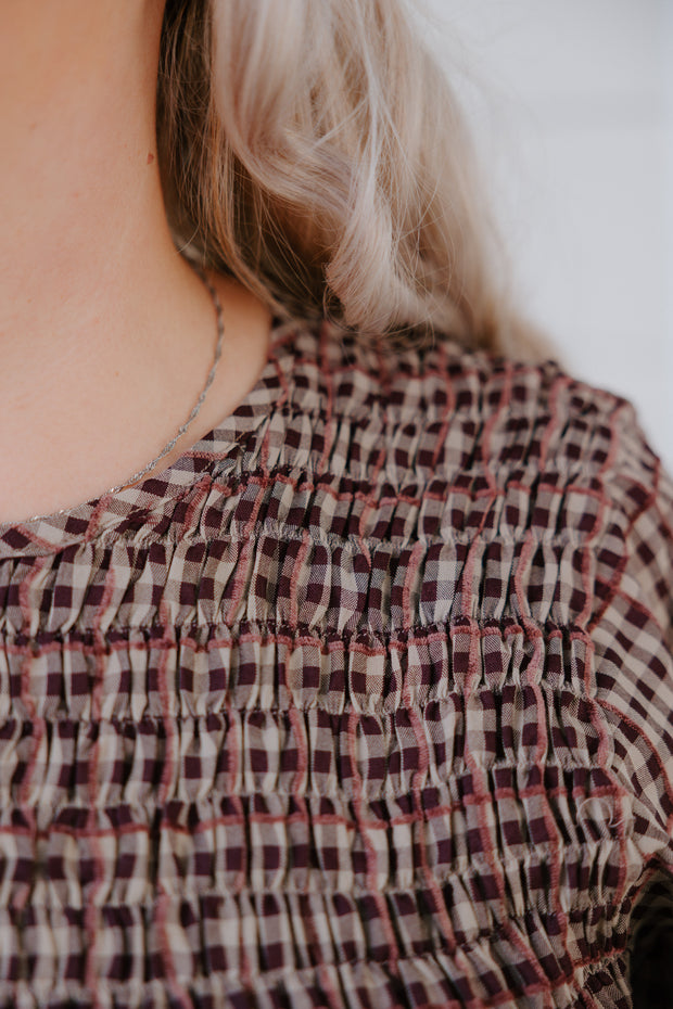 Logie Dress - Brown Check