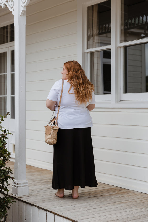 Bias Tie Skirt - Black