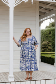 Betty Dress - Blue Tile