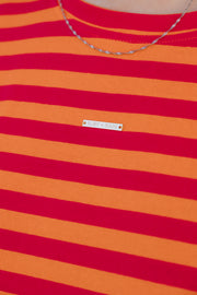 Oversized Tee - Pink/Orange Stripe