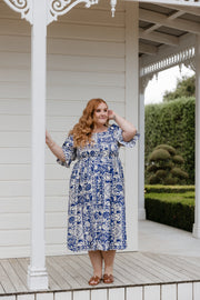 Betty Dress - Blue Tile