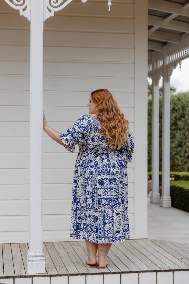 Betty Dress - Blue Tile