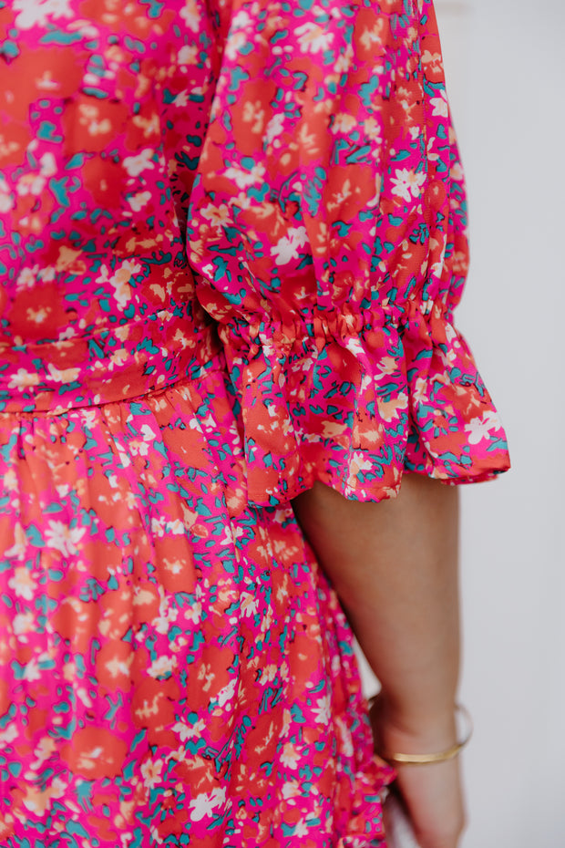 Tess Dress - Pink Splatter