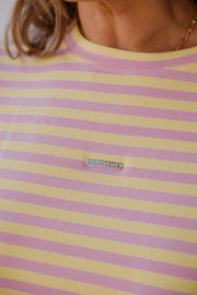 Oversized Tee - Pink/Yellow Stripe