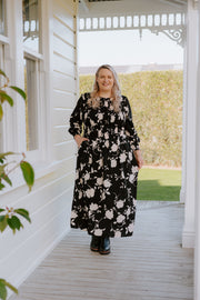 Logie Dress - B/W Floral