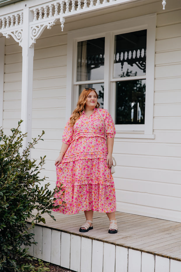 Cece Dress - Pink/Yellow Floral