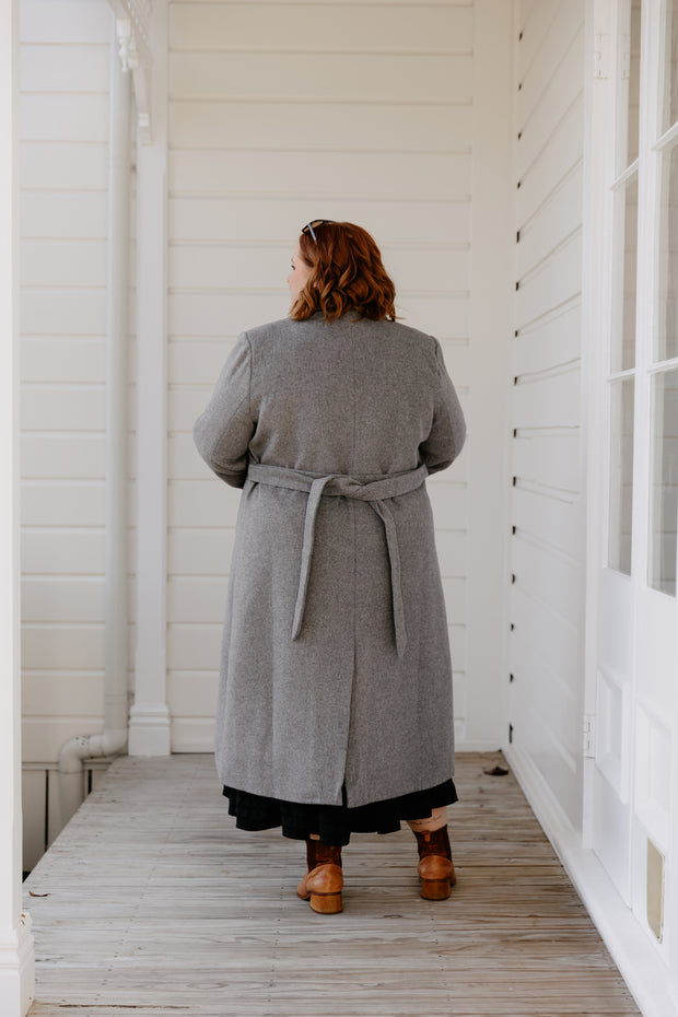 Wool Long Coat - Dark Grey