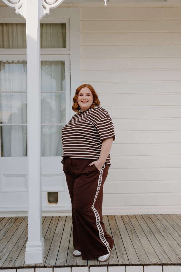 Baz Pants - Brown/Brown Heart