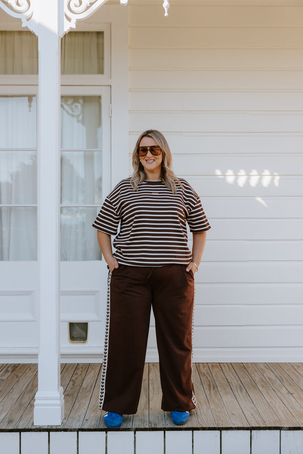 Baz Pants - Brown/Brown Heart