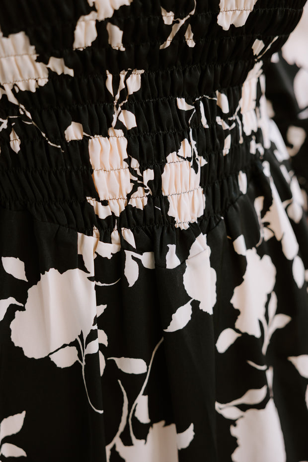 Logie Dress - B/W Floral