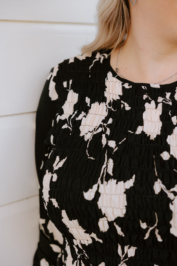 Logie Dress - B/W Floral