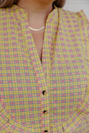 Albie Dress - Yellow/Pink Check