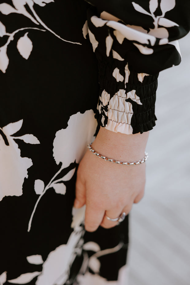 Logie Dress - B/W Floral
