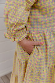 Albie Dress - Yellow/Pink Check