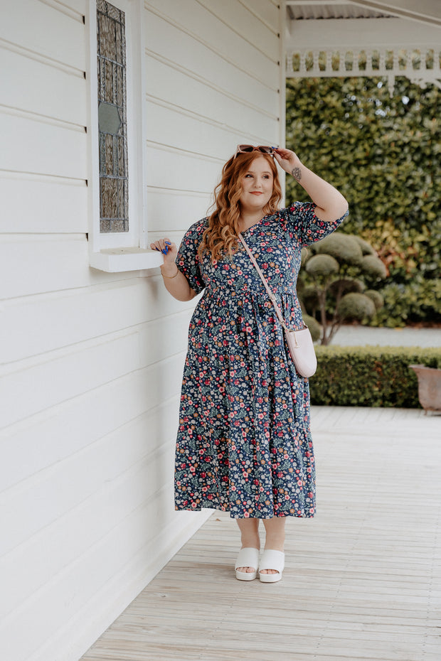 Mabel Dress - Navy Floral