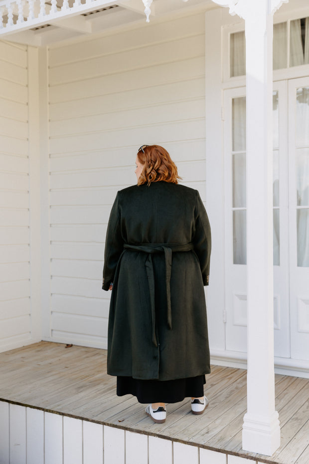 Wool Long Coat - Khaki