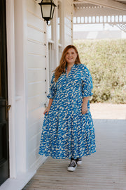 Paisley Dress - Blue Abstract
