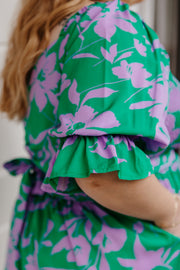 Maggie Dress - Lilac/Green Floral