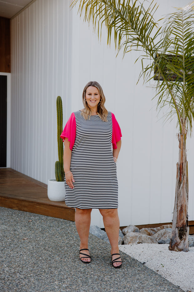 Belle Dress (Short) - Stripe