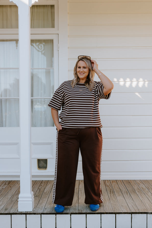 Baz Pants - Brown/Brown Heart
