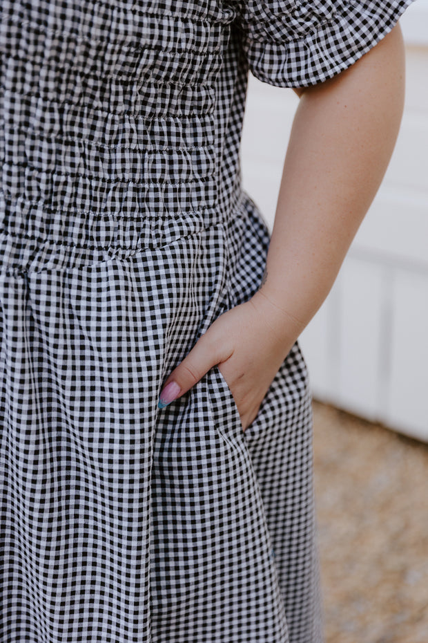 Logan Dress - B&W Check