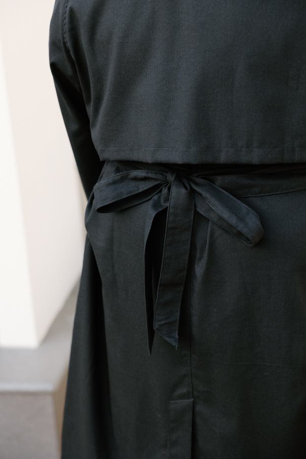 Summer Linen Trench - Black