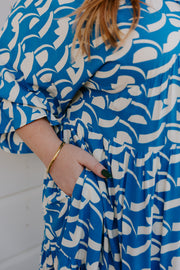 Paisley Dress - Blue Abstract