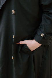Summer Linen Trench - Black
