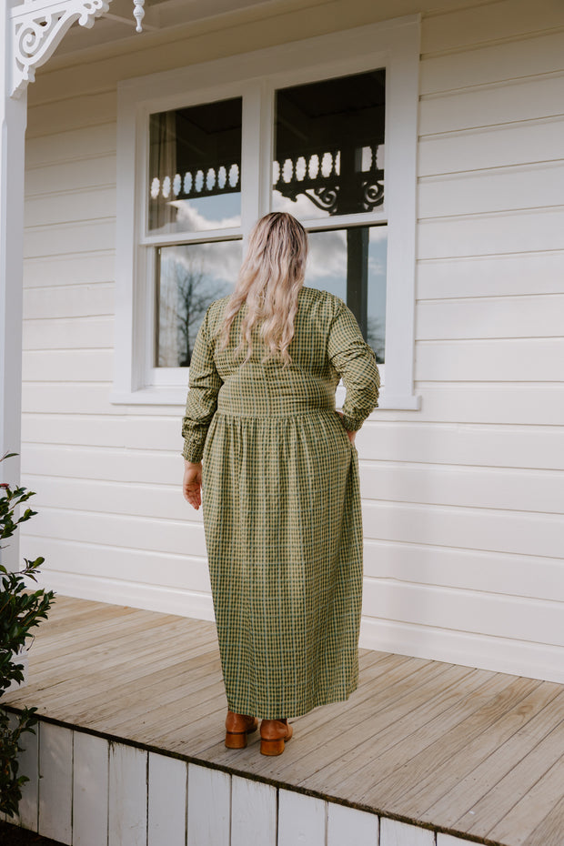 Logie Dress - Khaki Check