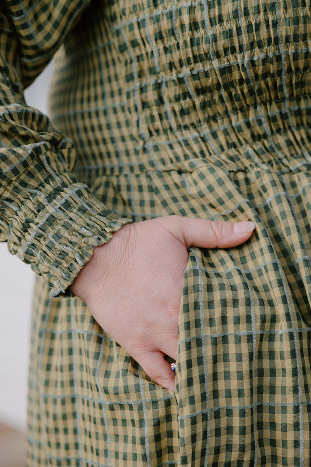 Logie Dress - Khaki Check