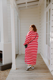 Lauren Dress - Pink/Red Stripe