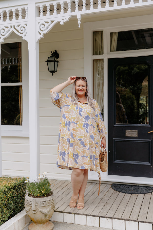 Gin Dress - Blue/Green Floral