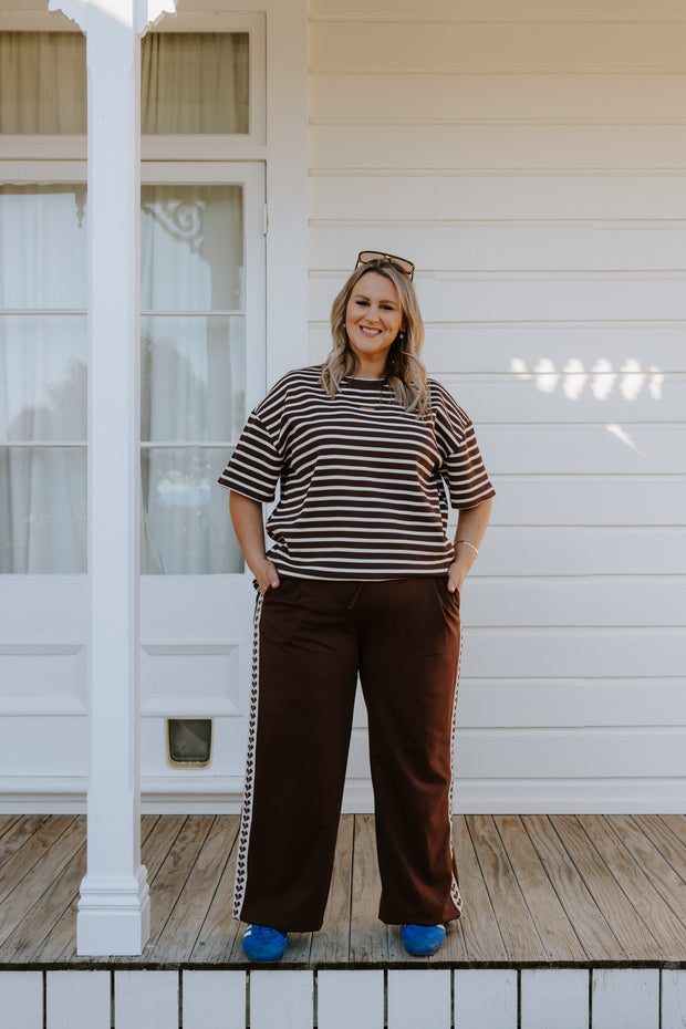 Baz Pants - Brown/Brown Heart