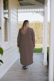 Lauren Dress - Chocolate Stripe