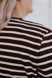 Lauren Dress - Chocolate Stripe