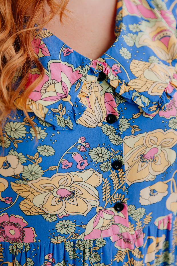 Asher Dress - Blue Floral