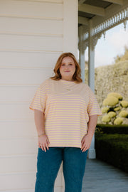 Oversized Tee - Pink/Yellow Stripe