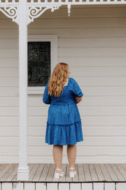 Madison Dress - Blue Ditsy Floral