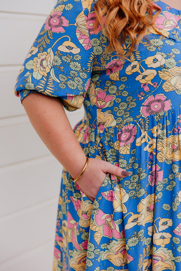 Asher Dress - Blue Floral