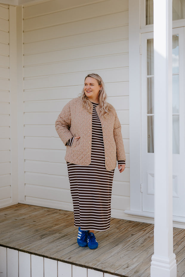 Lauren Dress - Chocolate Stripe