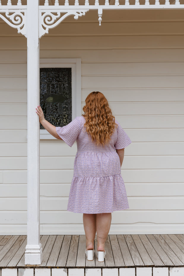 Eden Dress - Lilac/Pink check