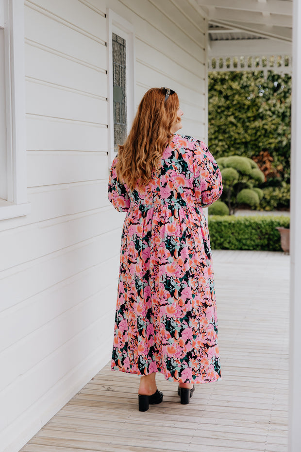 Jules Dress - Pink/Black Floral