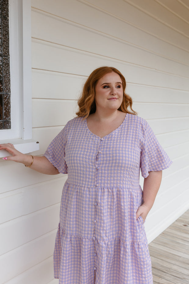 Eden Dress - Lilac/pink check