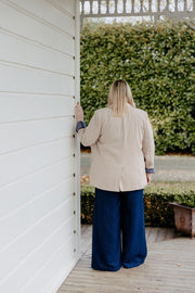 Boyfriend Blazer - Caramilk/Blue Check