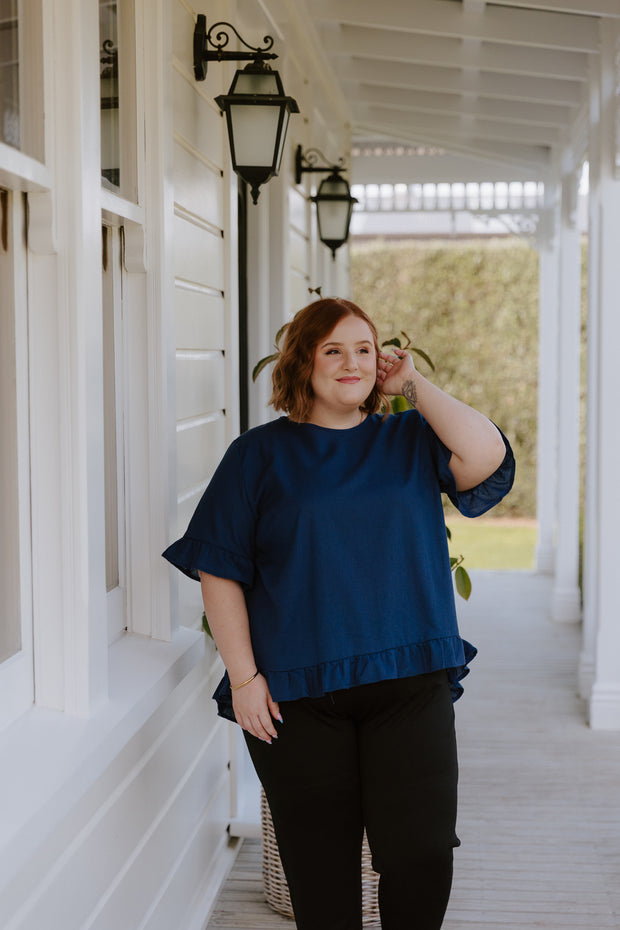 Odette Blouse - Navy