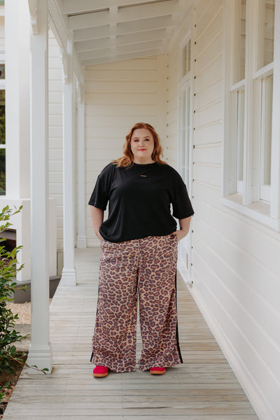 Chilli Pants - Leopard w Stripe – Ruby & Rain